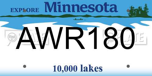 AWR180 Minnesota License Plate