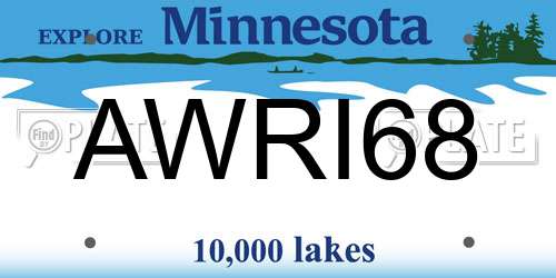 AWRI68 Minnesota License Plate