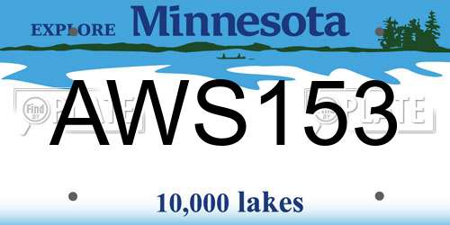 AWS153 Minnesota License Plate