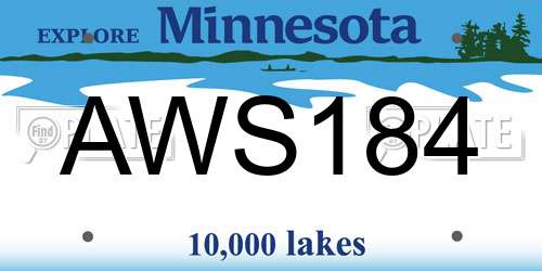 AWS184 Minnesota License Plate