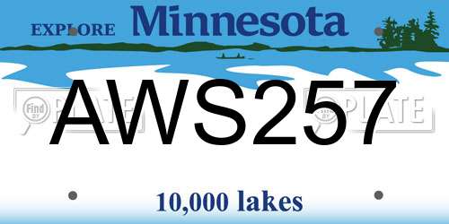 AWS257 Minnesota License Plate