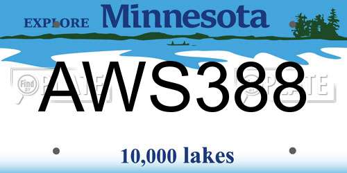 AWS388 Minnesota License Plate