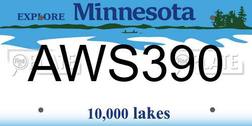 AWS390 Minnesota License Plate