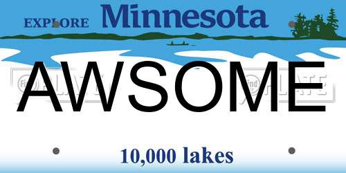 AWSOME Minnesota License Plate