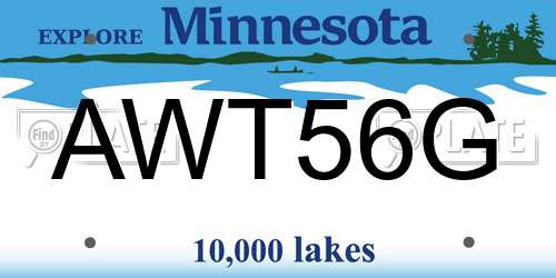 AWT56G Minnesota License Plate