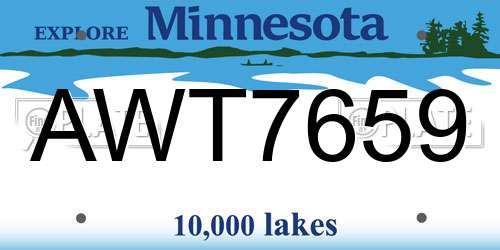 AWT7659 Minnesota License Plate