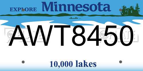 AWT8450 Minnesota License Plate