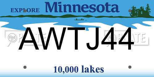 AWTJ44 Minnesota License Plate