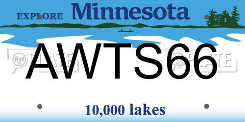 AWTS66 Minnesota License Plate