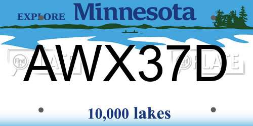 AWX37D Minnesota License Plate