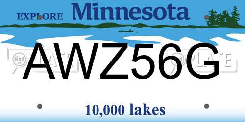 AWZ56G Minnesota License Plate