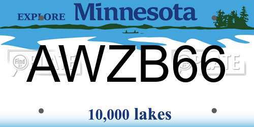 AWZB66 Minnesota License Plate