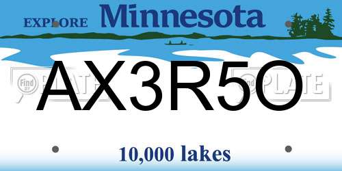 AX3R5O Minnesota License Plate