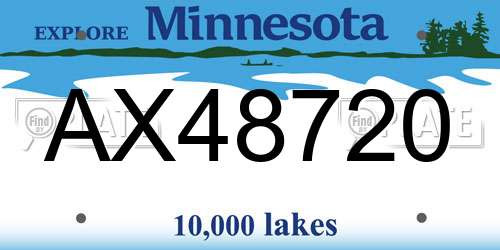 AX48720 Minnesota License Plate