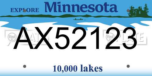 AX52123 Minnesota License Plate