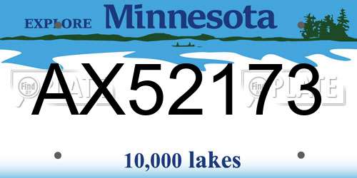 AX52173 Minnesota License Plate