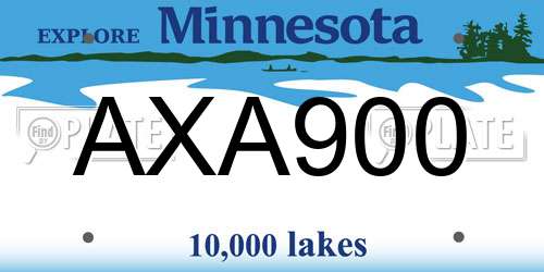 AXA900 Minnesota License Plate