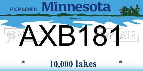 AXB181 Minnesota License Plate