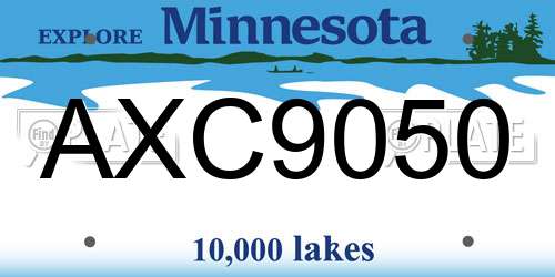 AXC9050 Minnesota License Plate