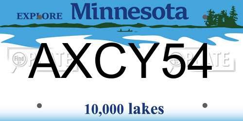 AXCY54 Minnesota License Plate