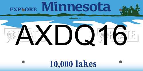 AXDQ16 Minnesota License Plate