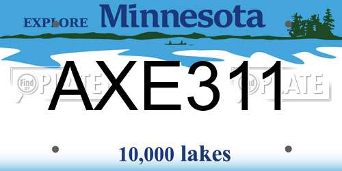 AXE311 Minnesota License Plate