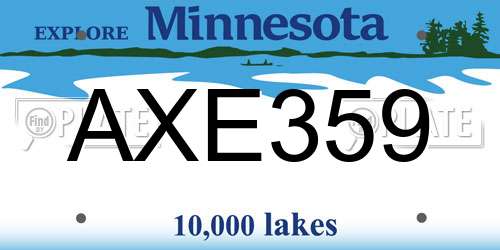 AXE359 Minnesota License Plate