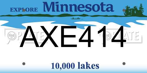 AXE414 Minnesota License Plate