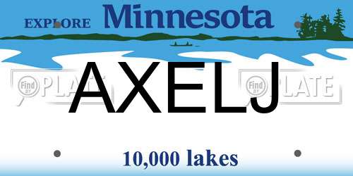 AXELJ Minnesota License Plate