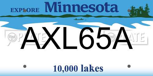 AXL65A Minnesota License Plate