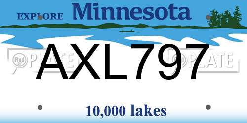 AXL797 Minnesota License Plate