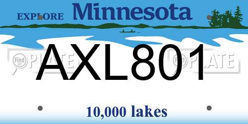 AXL801 Minnesota License Plate