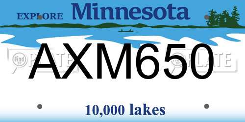 AXM650 Minnesota License Plate