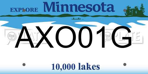 AXO01G Minnesota License Plate