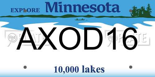 AXOD16 Minnesota License Plate