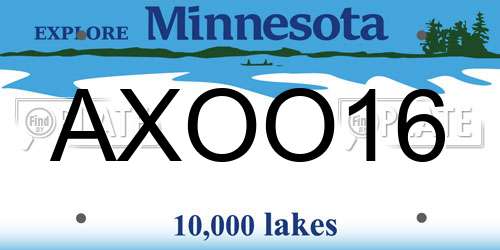 AXOO16 Minnesota License Plate