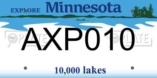 AXP010 Minnesota License Plate