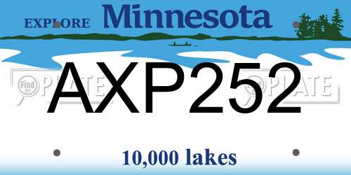 AXP252 Minnesota License Plate