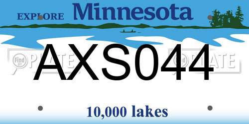 AXS044 Minnesota License Plate