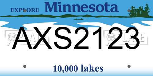 AXS2123 Minnesota License Plate