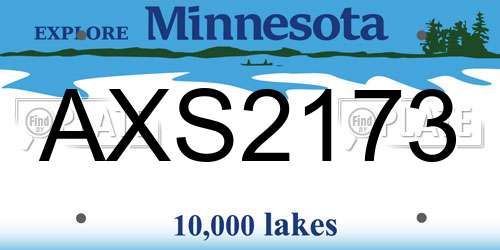 AXS2173 Minnesota License Plate