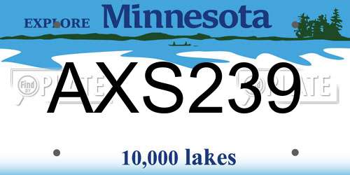 AXS239 Minnesota License Plate
