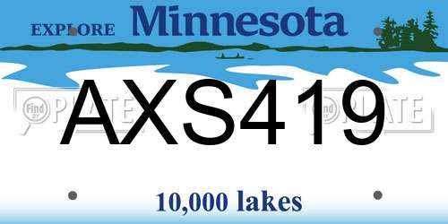 AXS419 Minnesota License Plate