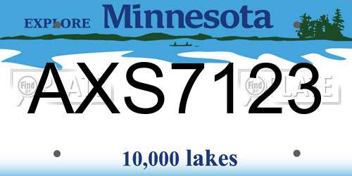 AXS7123 Minnesota License Plate