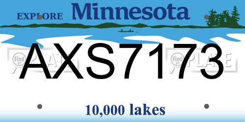 AXS7173 Minnesota License Plate