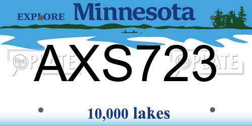 AXS723 Minnesota License Plate