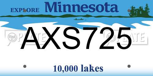 AXS725 Minnesota License Plate