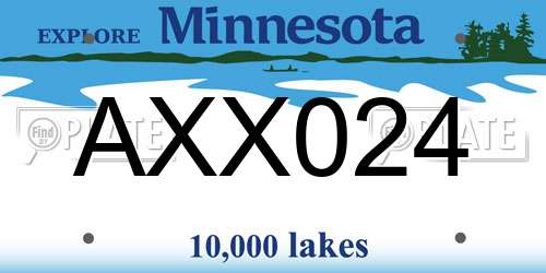 AXX024 Minnesota License Plate
