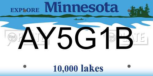 AY5G1B Minnesota License Plate