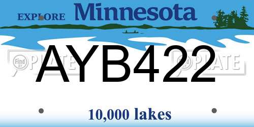 AYB422 Minnesota License Plate